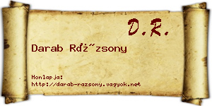 Darab Rázsony névjegykártya